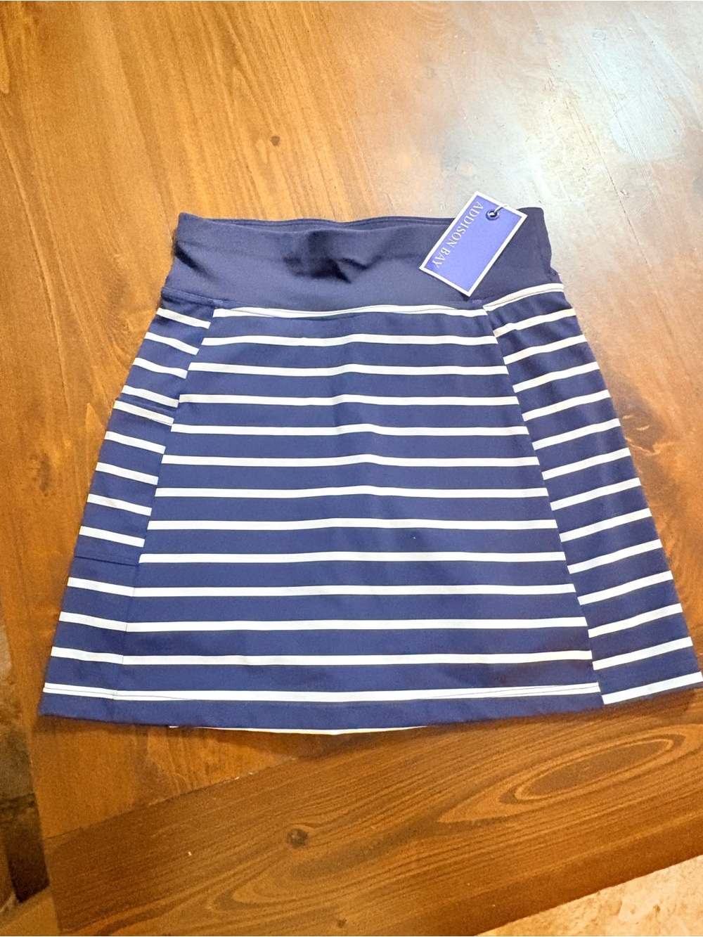 Addison Bay Navy and White Striped Mini Skirt